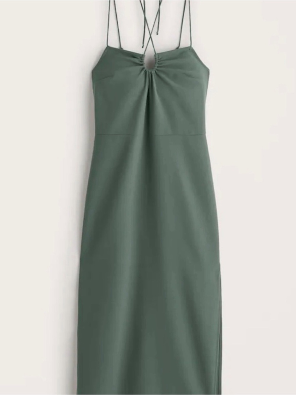 Abercrombie & Fitch Olive Green Strappy Midi Dress